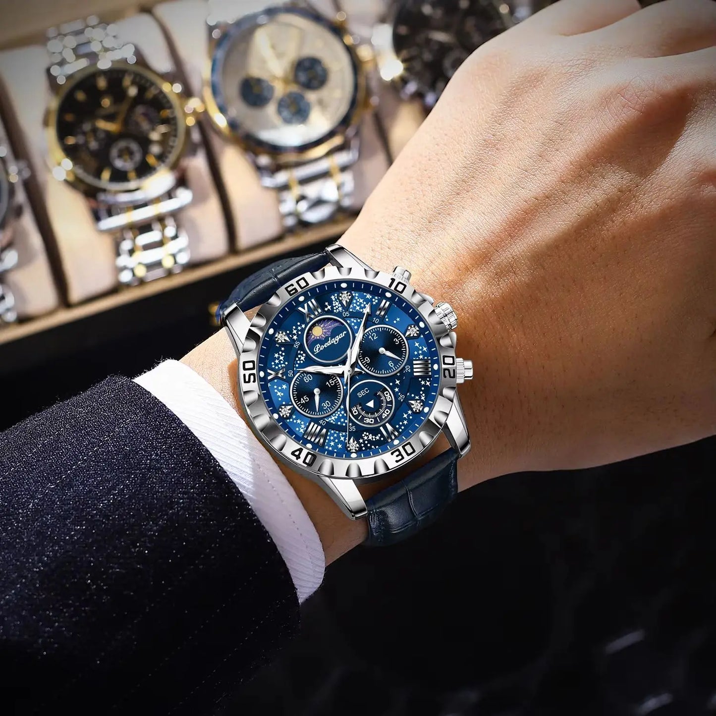 Orologio Uomo Sportivo Quarzo Cronografo Similpelle
