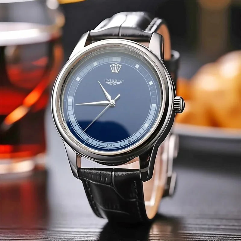 Orologio Uomo 42 mm Elegante Quarzo Similpelle