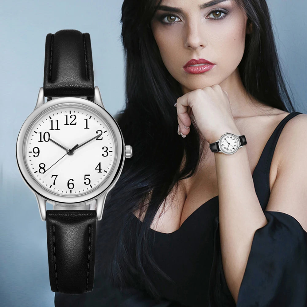 Orologio Donna Quarzo Elegante Similpelle Design Semplice e alla Moda