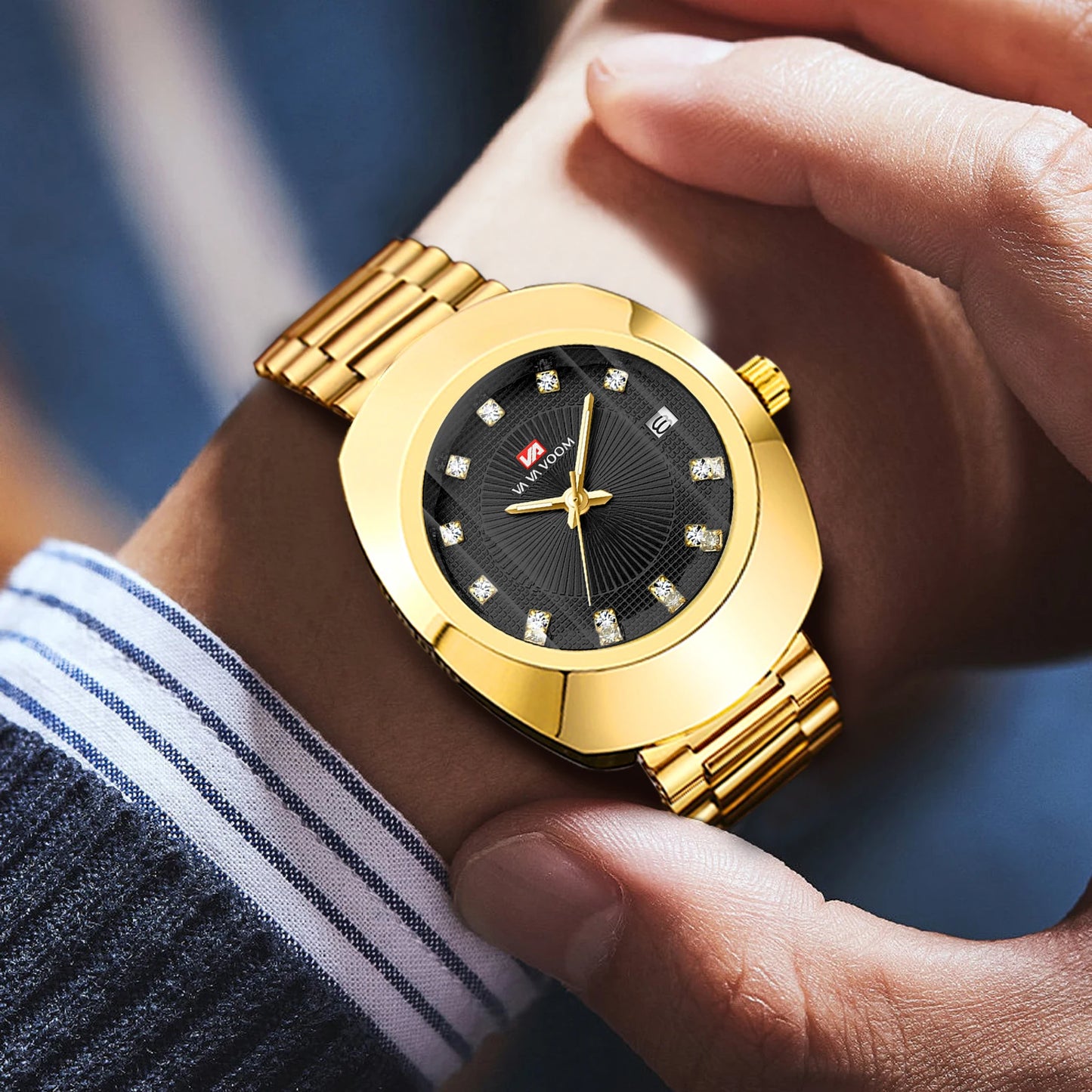 Orologio Uomo Quarzo Acciaio Business Elegante Con Data Quadrante 42mm