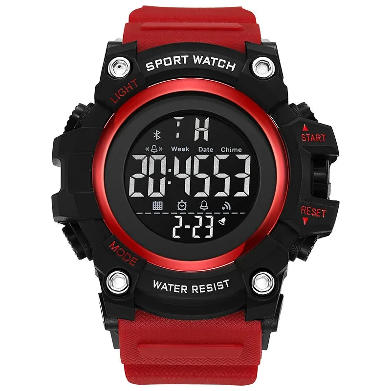 Orologio Sportivo Uomo Digitale LED Multifunzione Cinturino Silicone Quadrante 57mm