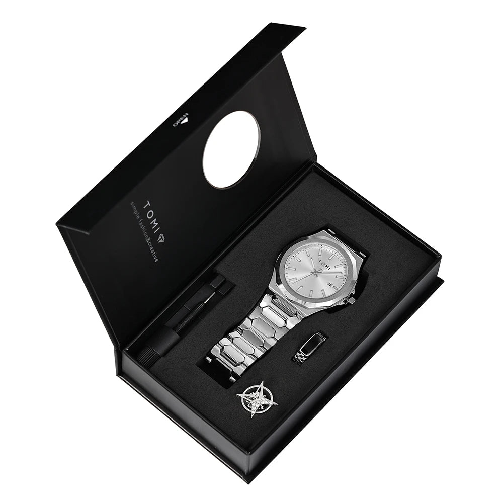 Orologio Uomo Acciaio Quarzo 42mm Elegante Versatile