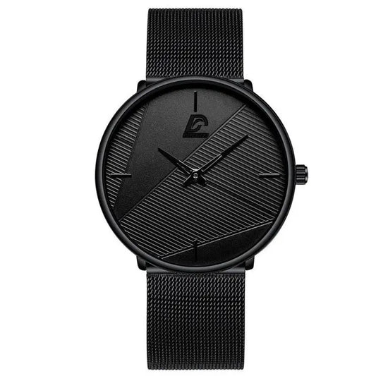 Orologio Uomo Ultra Sottile al Quarzo Cinturino Maglia Acciaio
