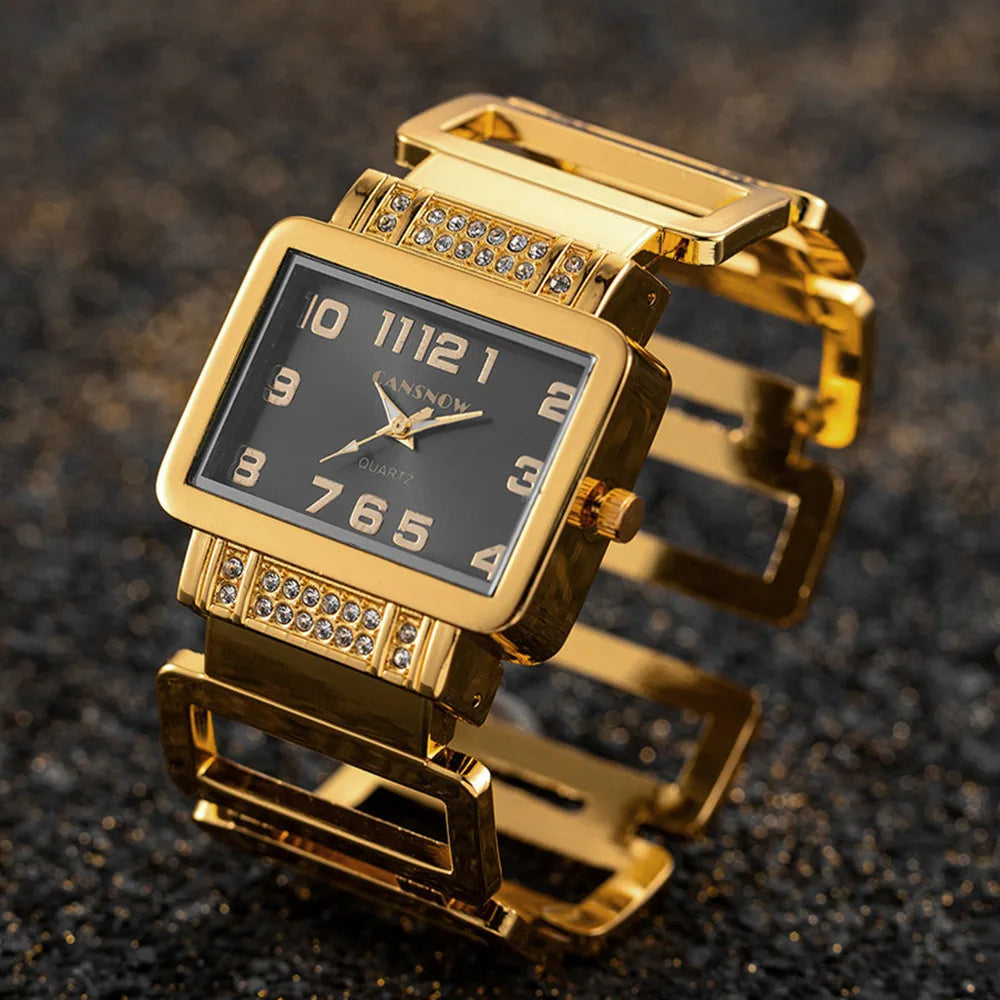 Orologio Donna a Bracciale Moda Al Quarzo Elegante Quadrante Rettangolare