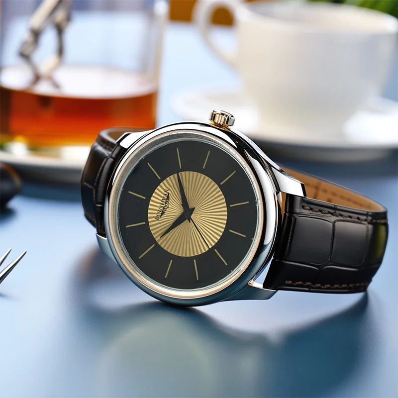 Orologio Uomo Al Quarzo Con Cinturino In Similpelle Elegante Casual Quadrante 42 Mm Classico