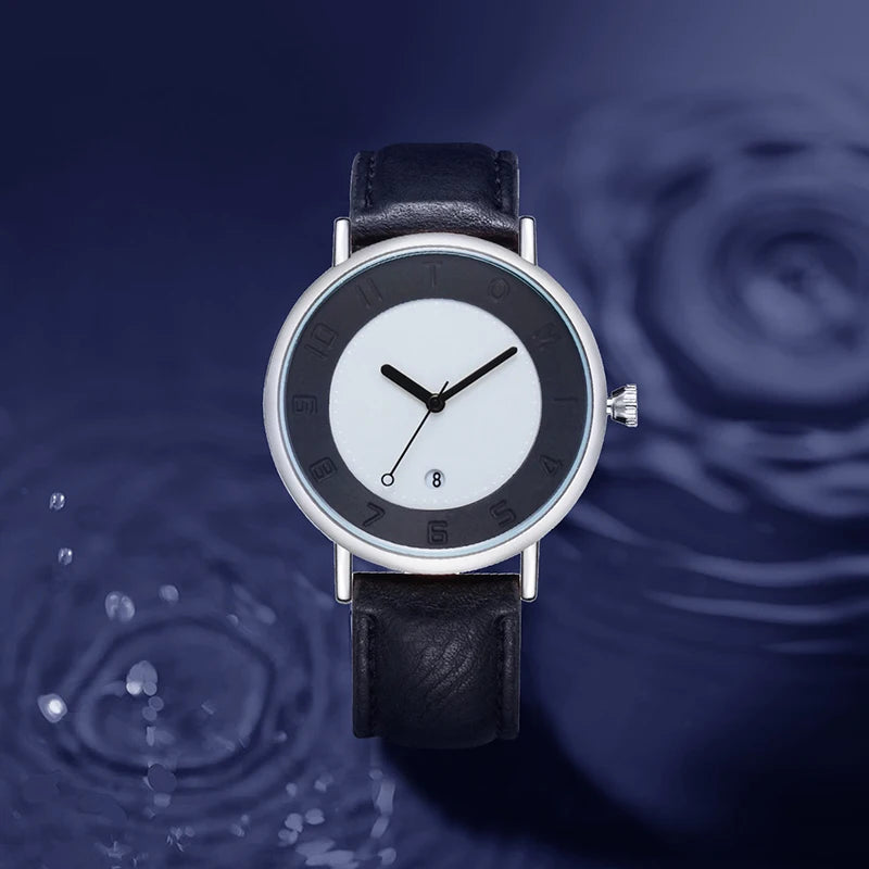 Orologio Uomo Minimalista Quarzo Cinturino Similpelle Cassa Lega Elegante