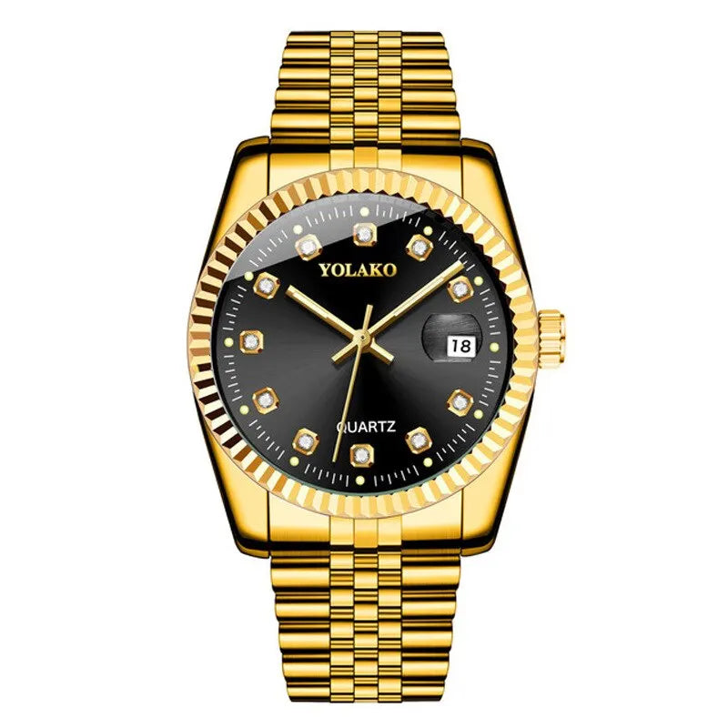 Orologio Uomo Quarzo Acciaio Moda Casual Con Data E Lancette Luminose