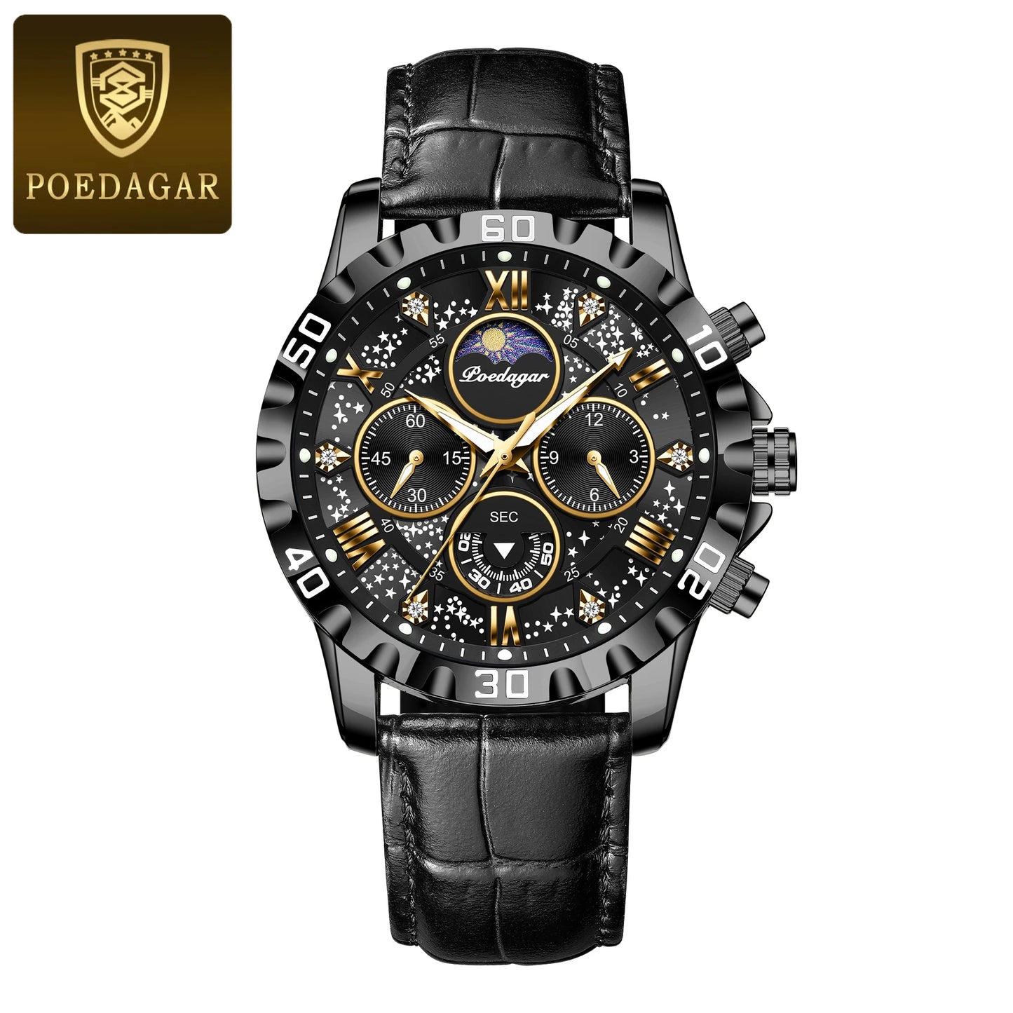 Orologio Uomo Sportivo Quarzo Cronografo Similpelle