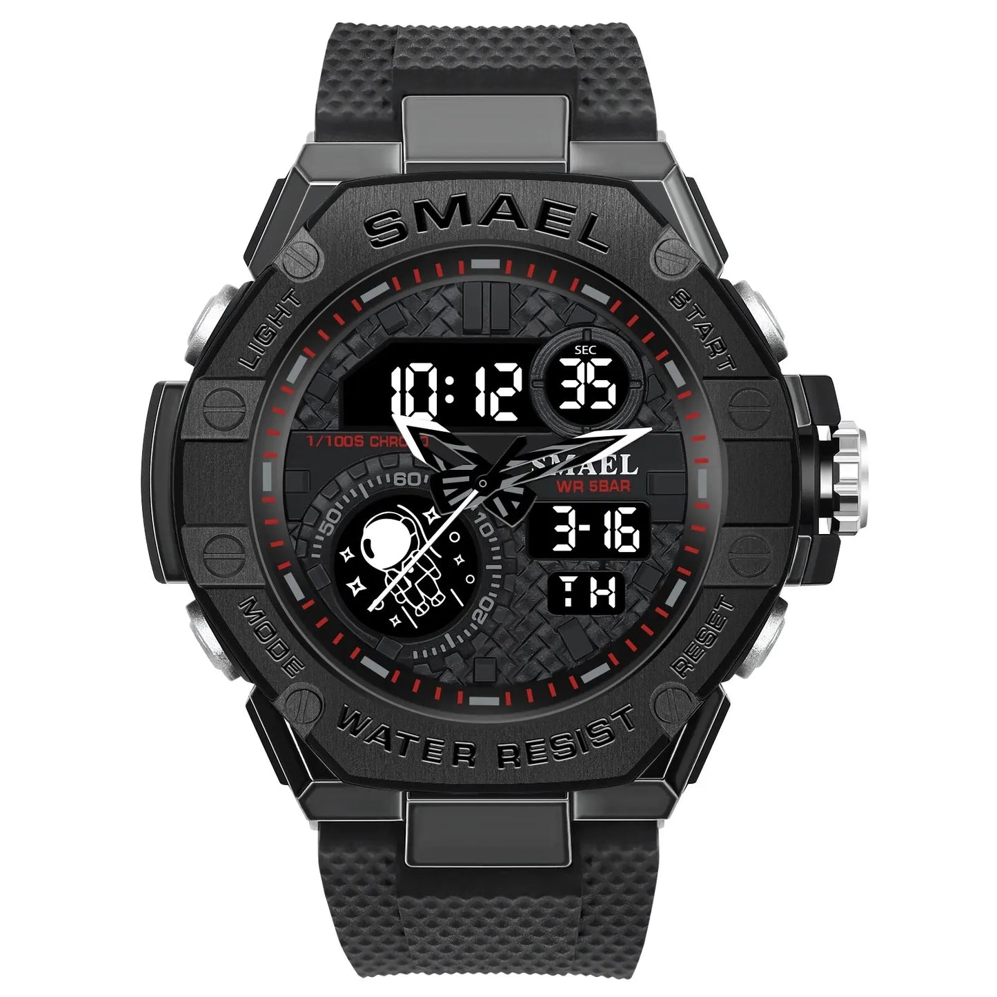 Orologio Digitale Uomo Sportivo LED Multifunzione Sveglia Cronometro Resistente