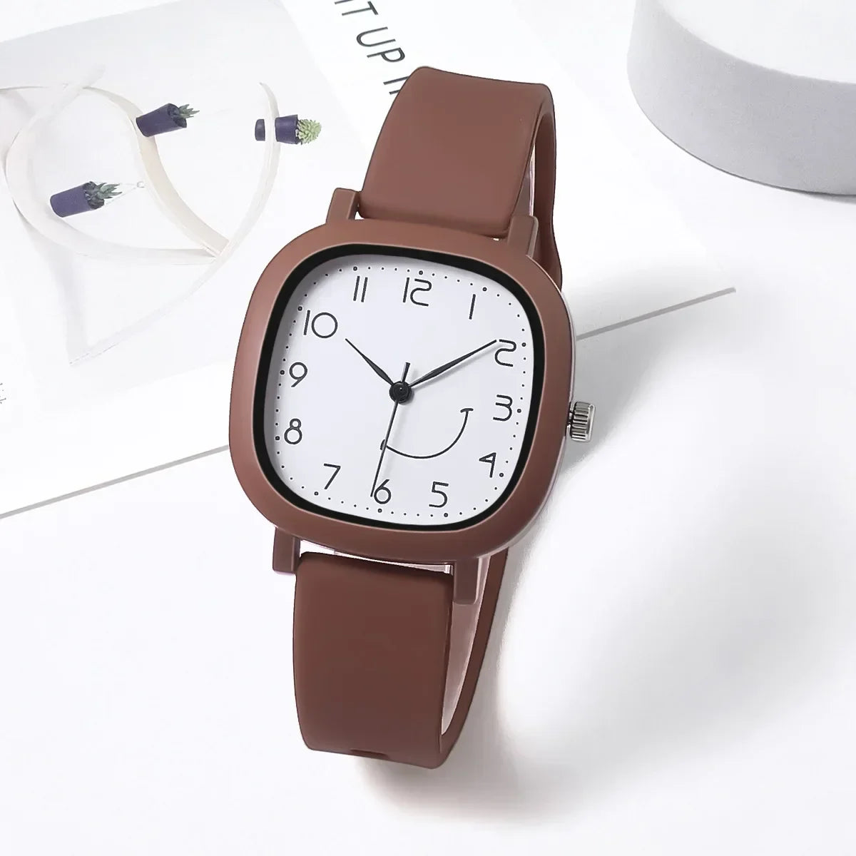 Orologio Donna Quarzo – Cinturino Silicone Quadrante Quadrato Moda Casual