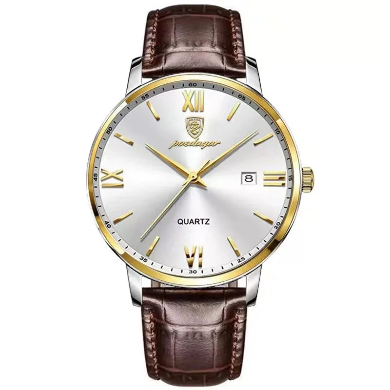 Orologio Uomo Quarzo Elegante Data Similpelle