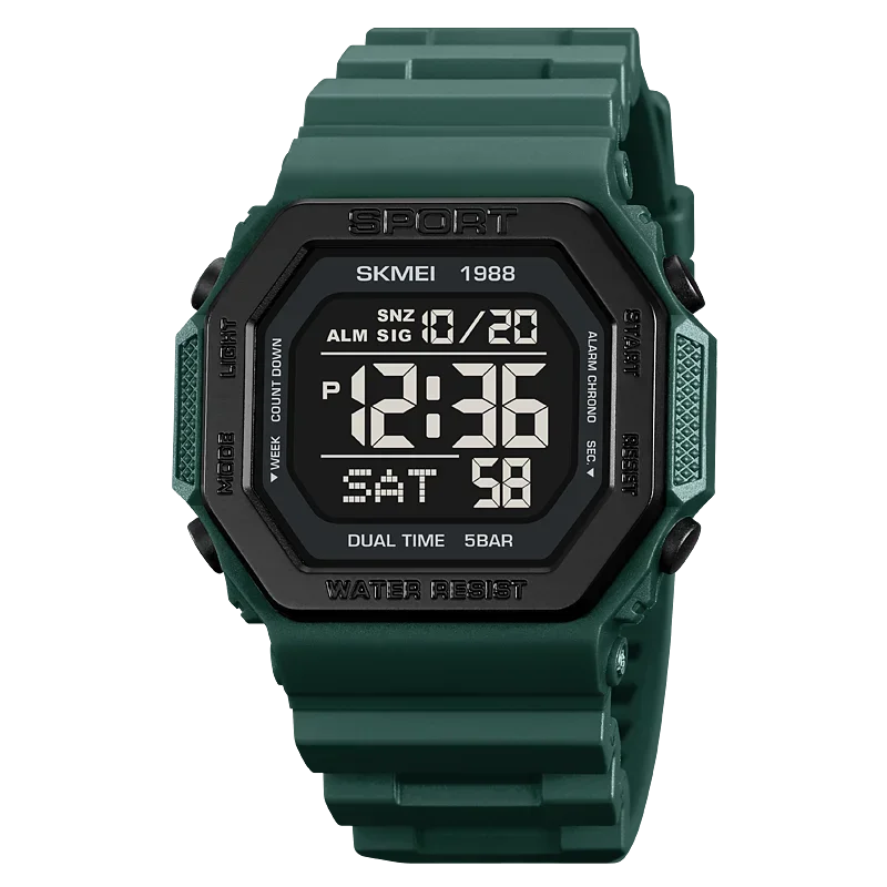 Orologio Digitale Uomo Sportivo LED Cronometro Sveglia