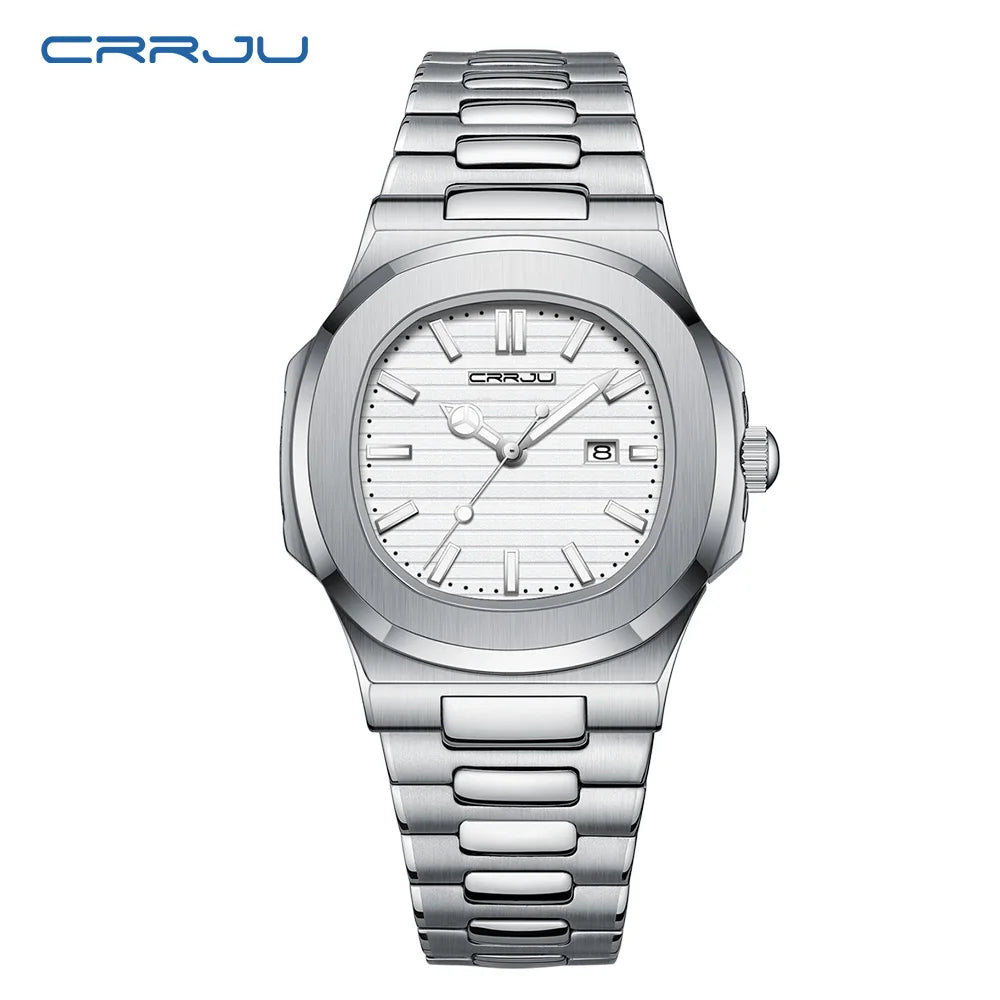 Orologio Uomo Acciaio Quarzo Con Data Moda Casual Elegante Quadrante 39mm