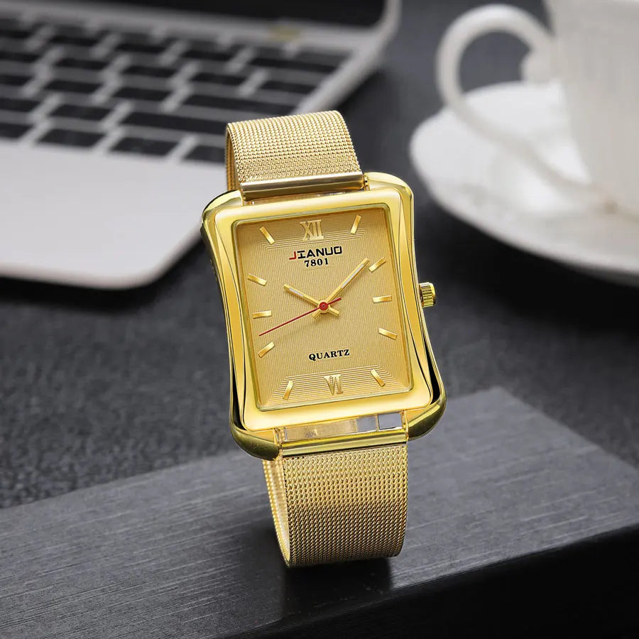 Orologio Uomo Elegante Quarzo Cinturino Maglia Acciaio