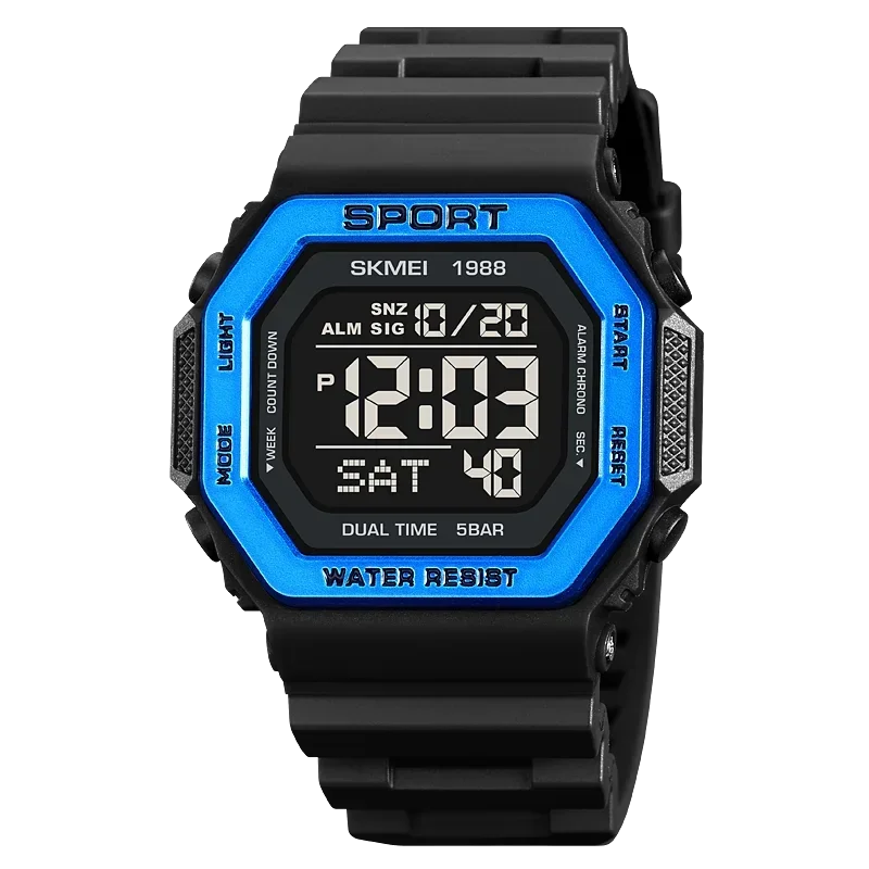 Orologio Digitale Uomo Sportivo LED Cronometro Sveglia