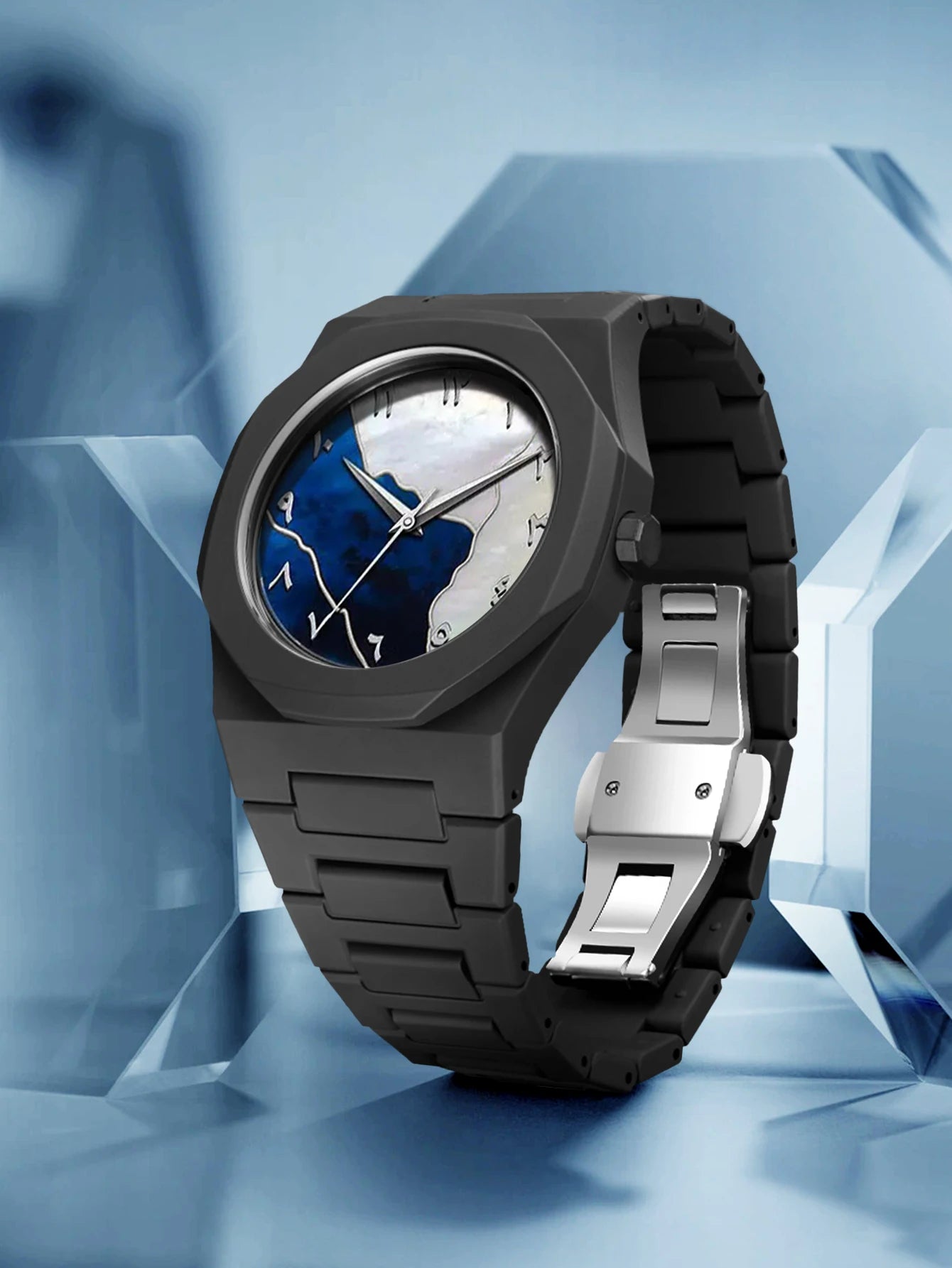Orologio Uomo 42mm Quarzo Cinturino e Cassa in Plastica