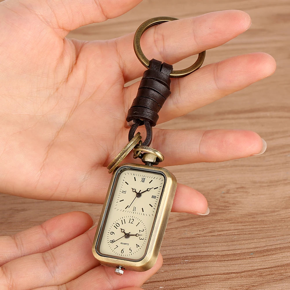 Orologio da Tasca Vintage al Quarzo Portachiavi Unisex Retrò