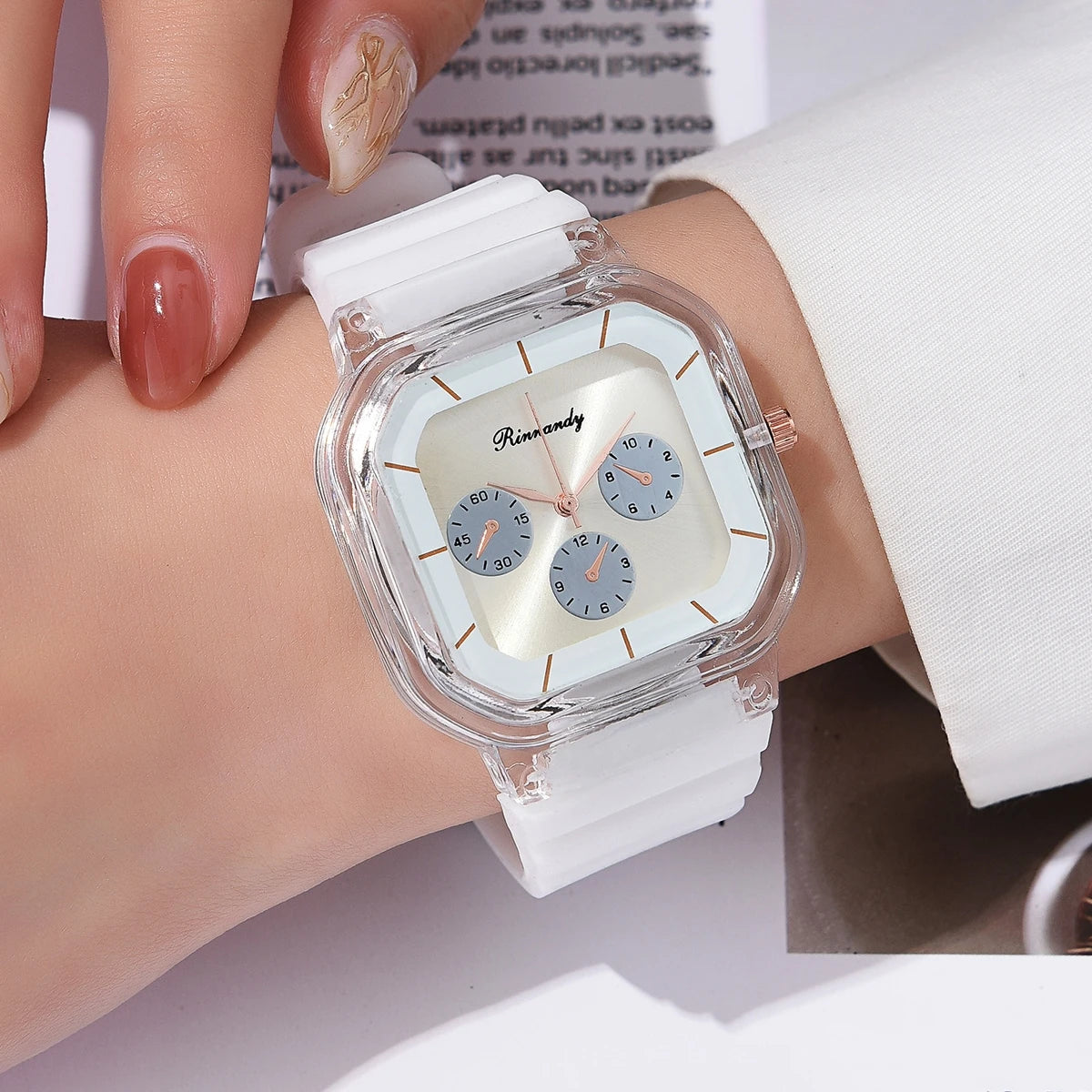 Orologio Donna Sportivo Quarzo Silicone Moda Quadrante 38 mm