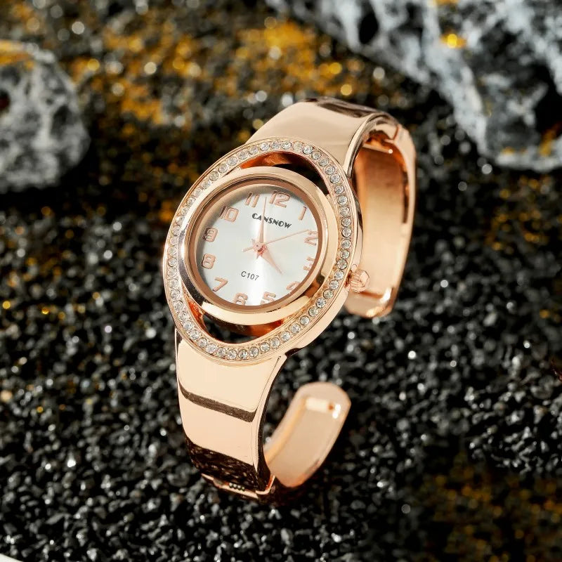 Orologio Donna Elegante Al Quarzo Bracciale Moda in Lega Casual