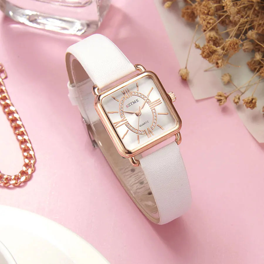 Orologio Donna Quarzo Similpelle Quadrante Quadrato 33mm Elegante