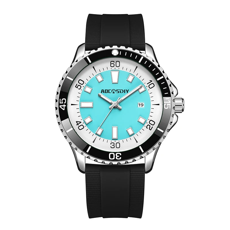 Orologio Uomo Moda Al Quarzo Con Data Cinturino Silicone Casual Elegante