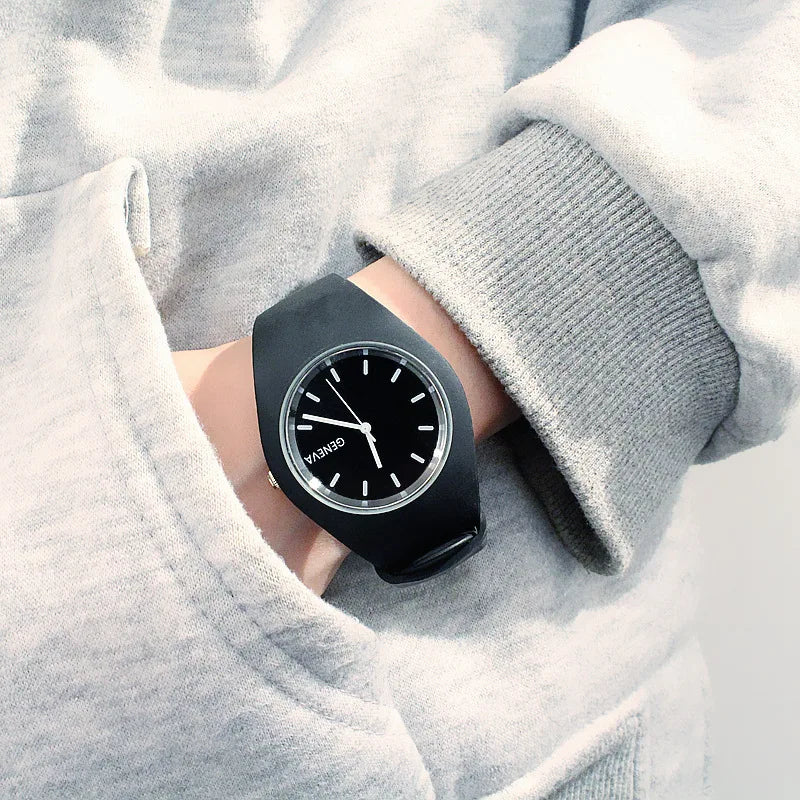 Orologio Donna 38mm Quarzo Moda Cinturino in Silicone