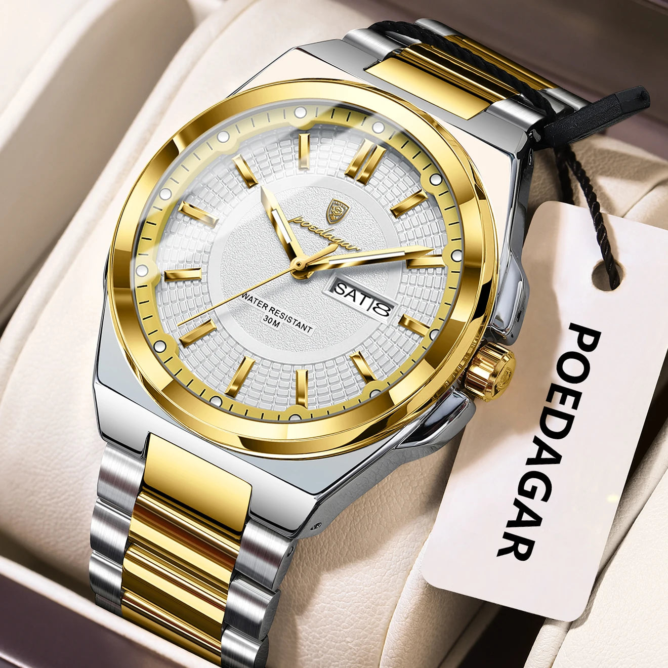 Orologio Uomo Acciaio Quarzo Classico Elegante Moda Casual Data