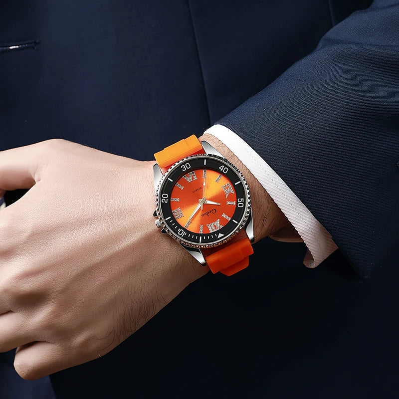 Orologio Uomo Business Al Quarzo Cinturino In Silicone Cassa Lega