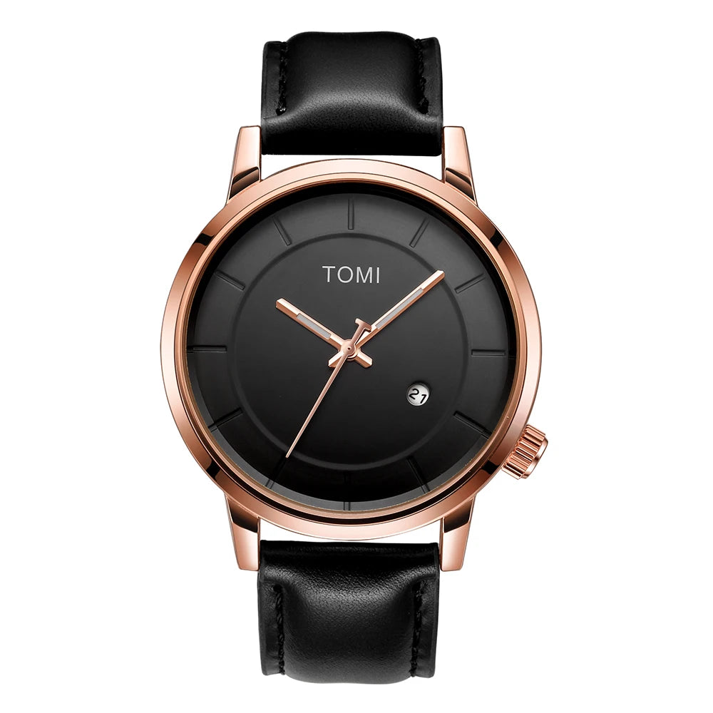 Orologio Uomo Quarzo – Cinturino Similpelle Stile Casual Quadrante 42mm