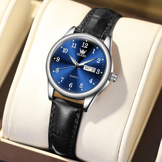 Orologio Donna Al Quarzo Elegante Con Data Casual Cinturino Similpelle