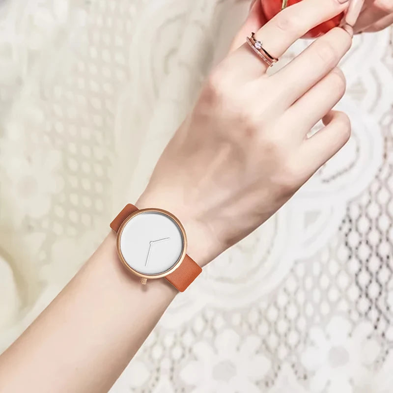 Orologio Donna Moda Casual al Quarzo Elegante Cinturino Similpelle