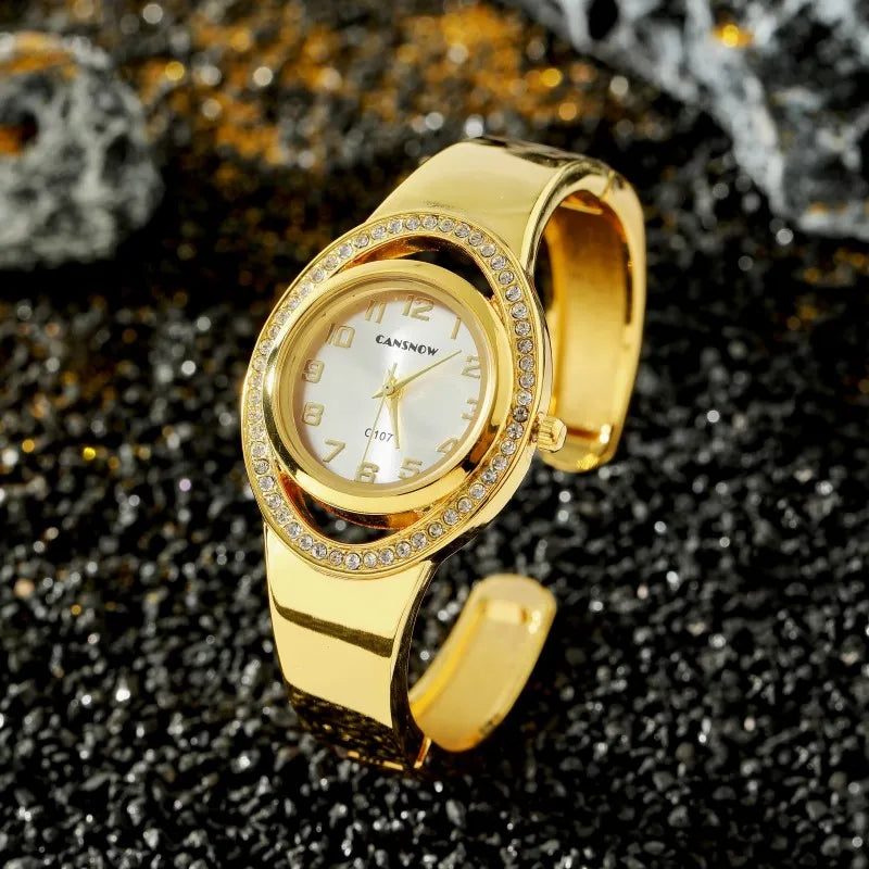 Orologio Donna Elegante Al Quarzo Bracciale Moda in Lega Casual