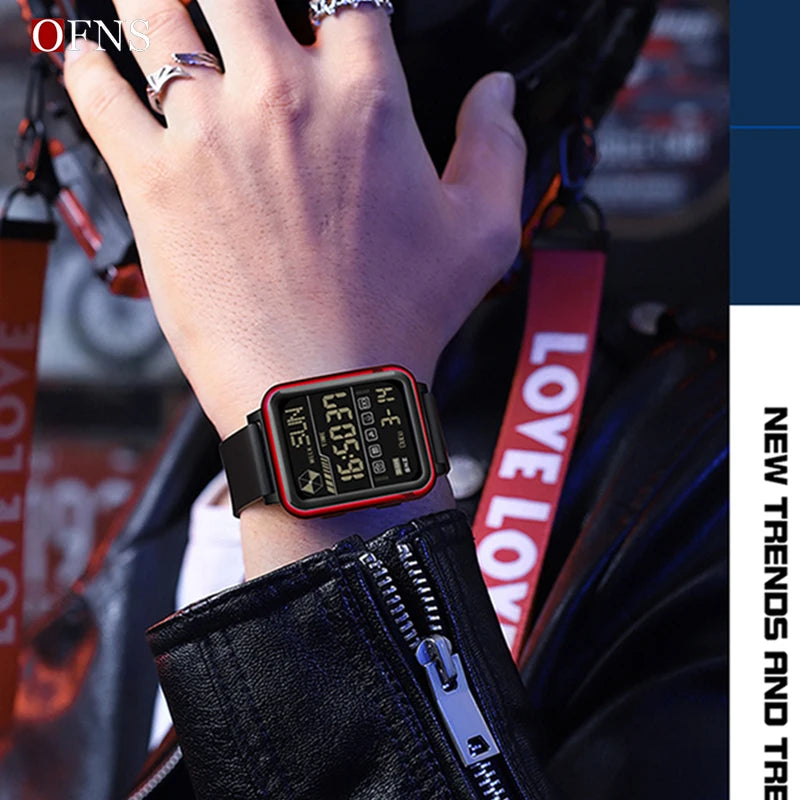Orologio Digitale Uomo LED Sveglia Sportivo