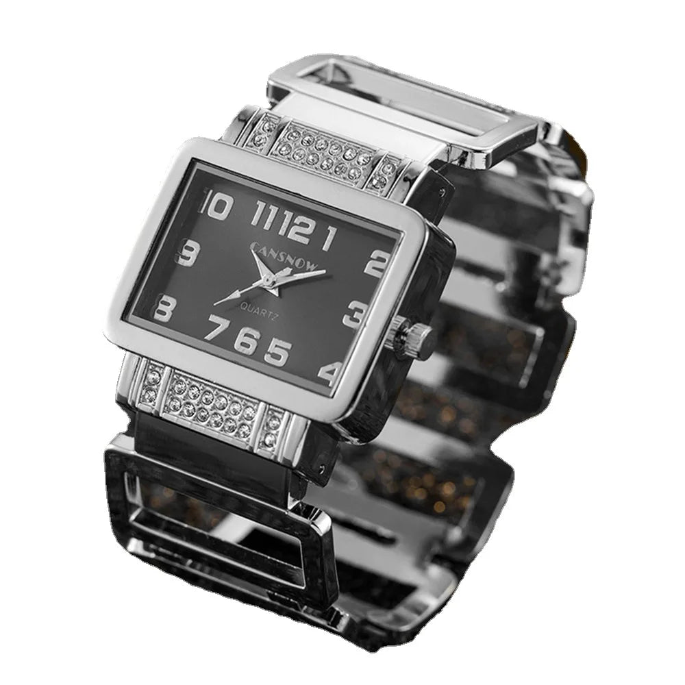 Orologio Donna a Bracciale Moda Al Quarzo Elegante Quadrante Rettangolare