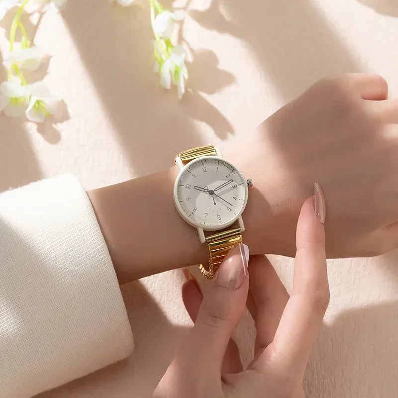 Orologio Donna Quarzo Moda Casual Elegante Cinturino Elastico Leggero Classico