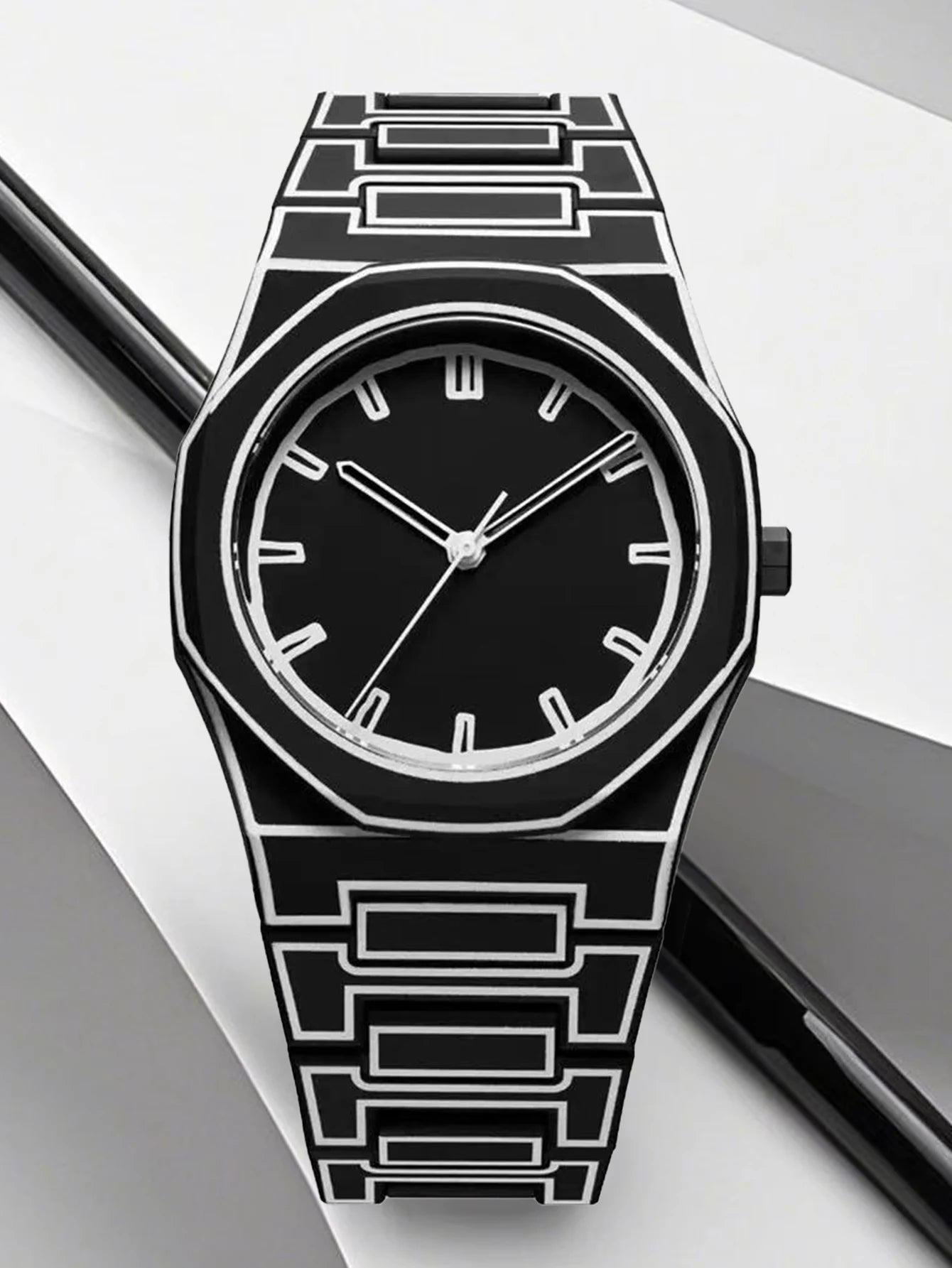 Orologio Uomo 42mm Quarzo Cinturino e Cassa in Plastica