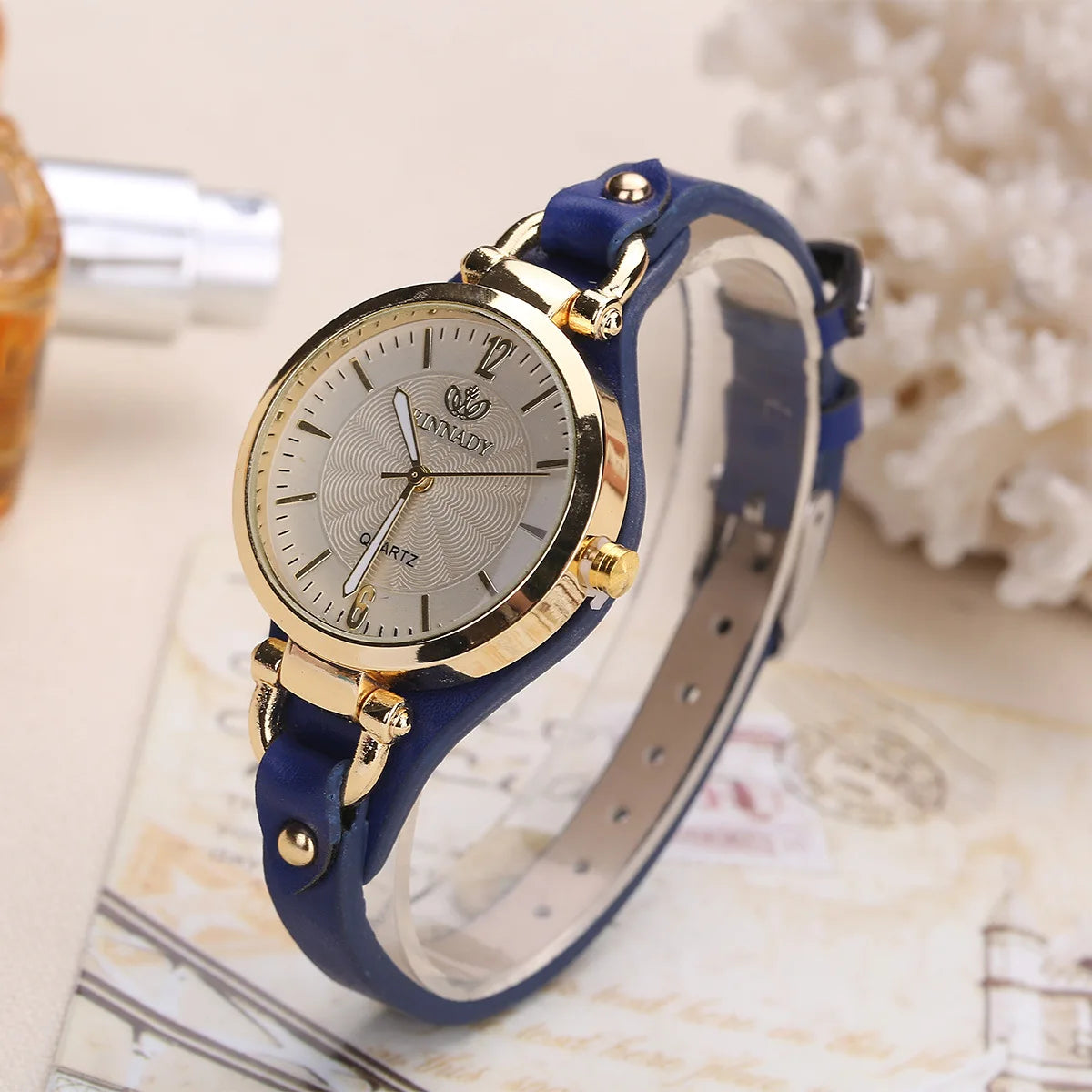 Orologio Al Quarzo Da Donna Moda Elegante Con Cinturino In Similpelle Quadrante 32mm Casual