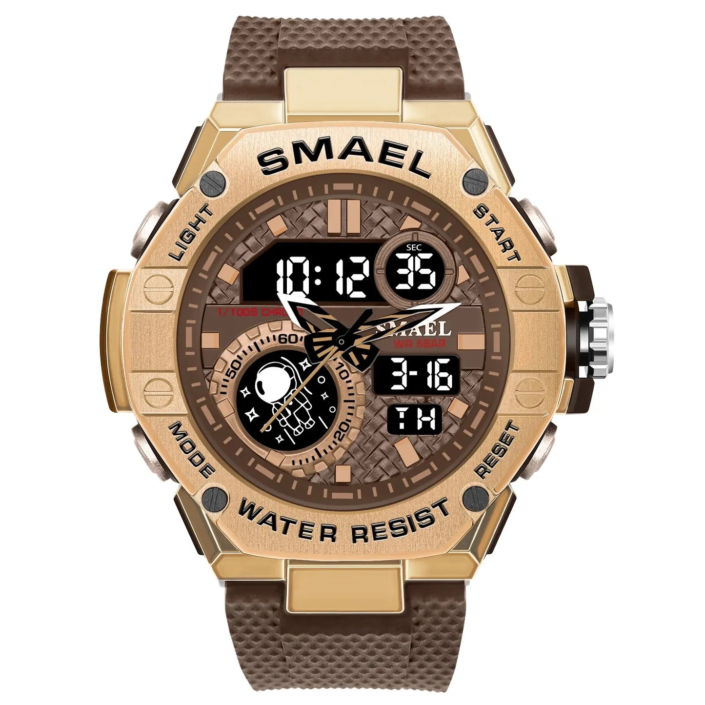 Orologio Digitale Uomo Sportivo LED Multifunzione Sveglia Cronometro Resistente