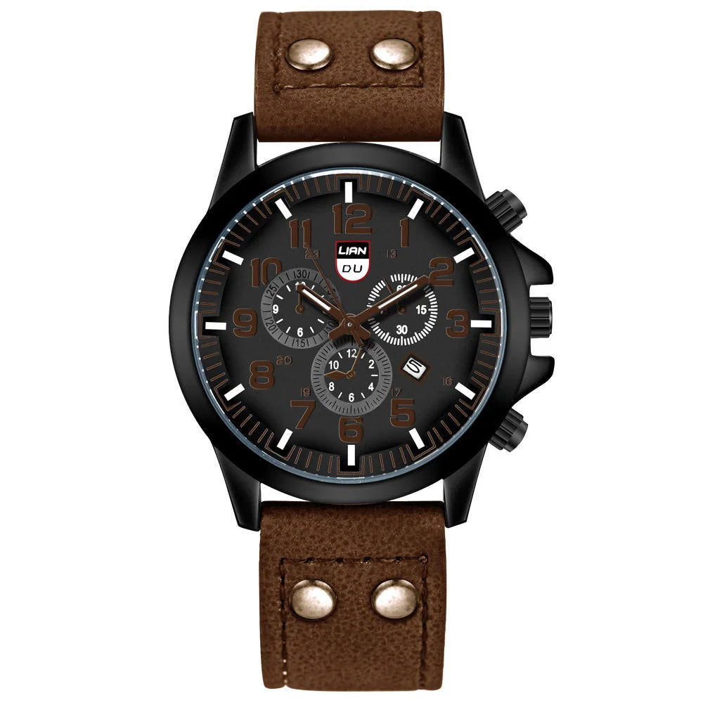 Orologio Uomo Quarzo Data Similpelle 42mm
