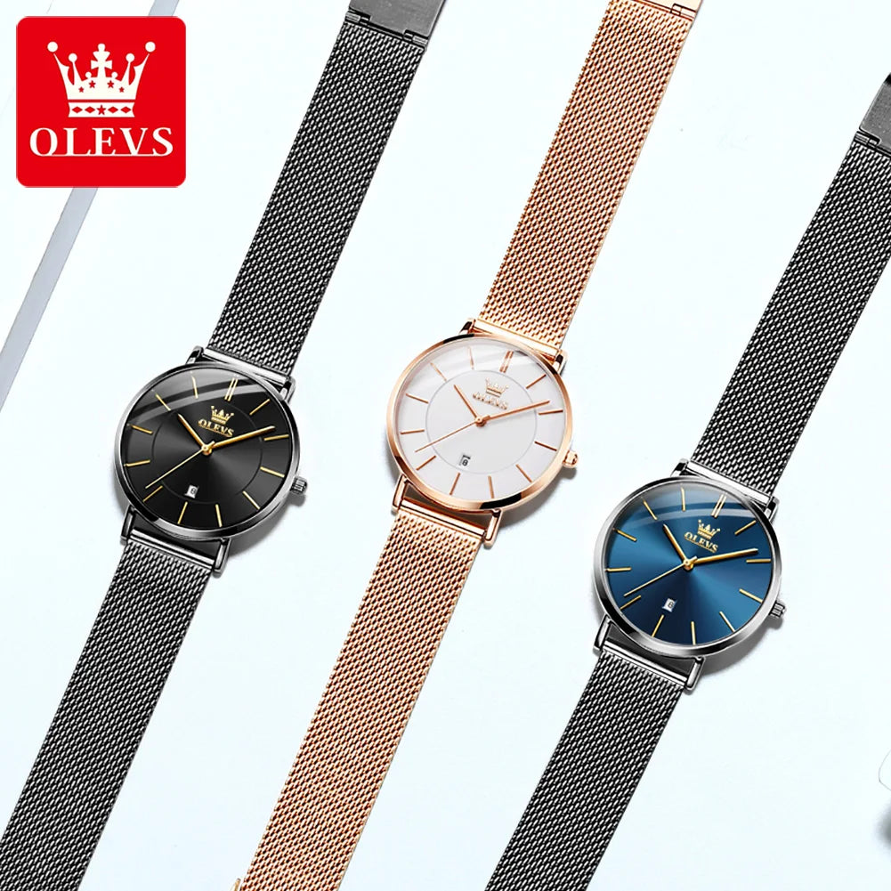 Orologio Donna Quarzo Moda Cinturino Maglia Acciaio Casual Elegante Slim