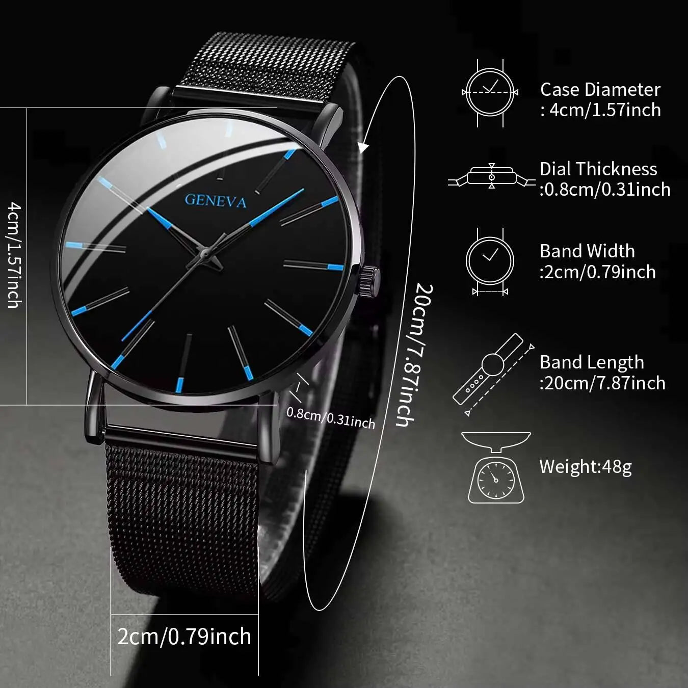 Orologio Uomo Ultra Sottile Quarzo Cinturino Maglia Elegante