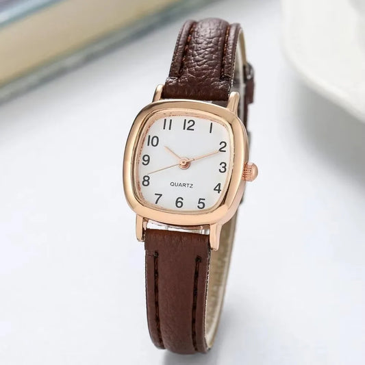 Orologio Donna Vintage Similpelle Elegante Moda Casual Stile Retrò