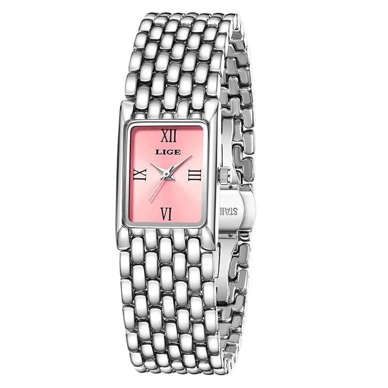 Orologio Donna Quarzo Acciaio Inox Rettangolare Elegante