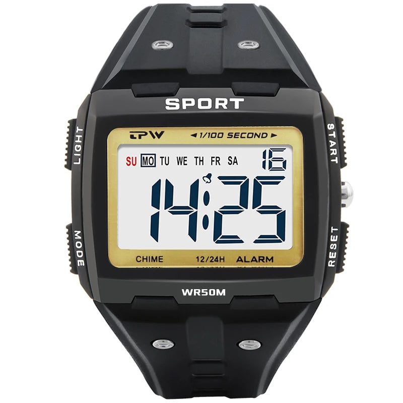 Orologio Digitale Uomo Sportivo LED Cronografo Sveglia