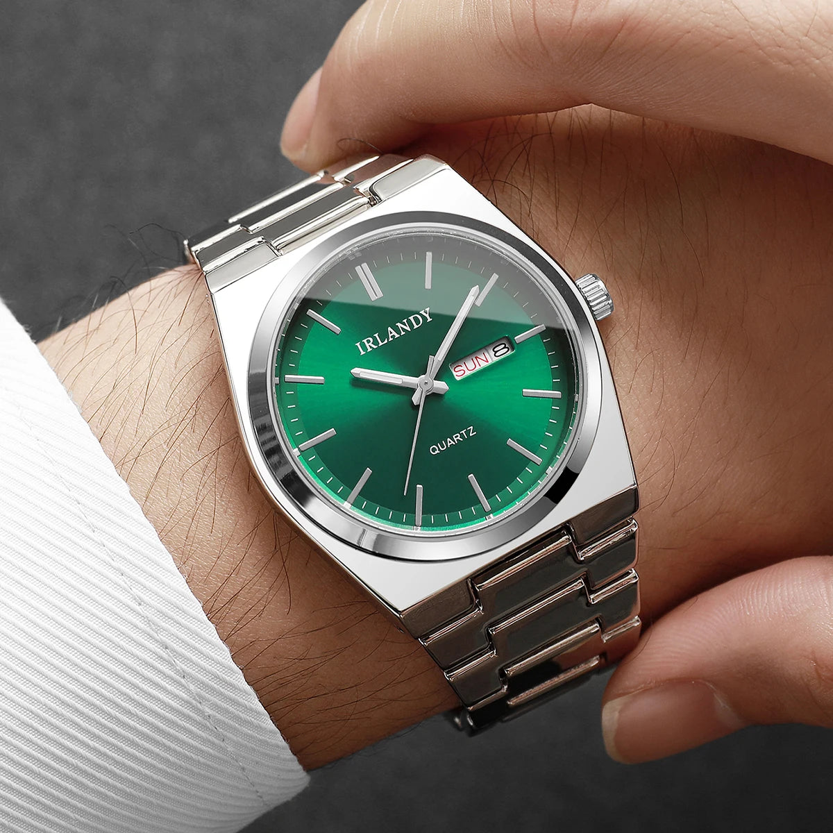 Orologio Uomo Quarzo Elegante con Calendario Cinturino in Metallo Classico