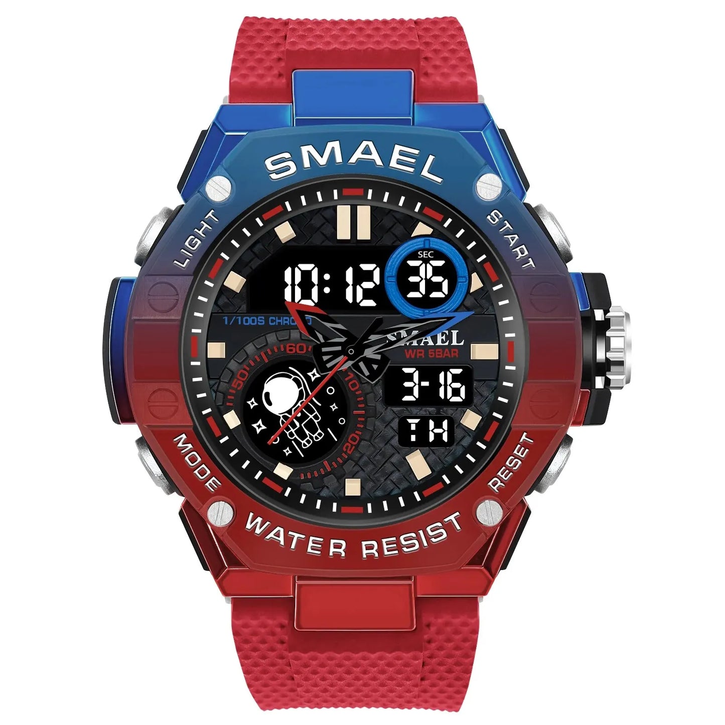 Orologio Digitale Uomo Sportivo LED Multifunzione Sveglia Cronometro Resistente