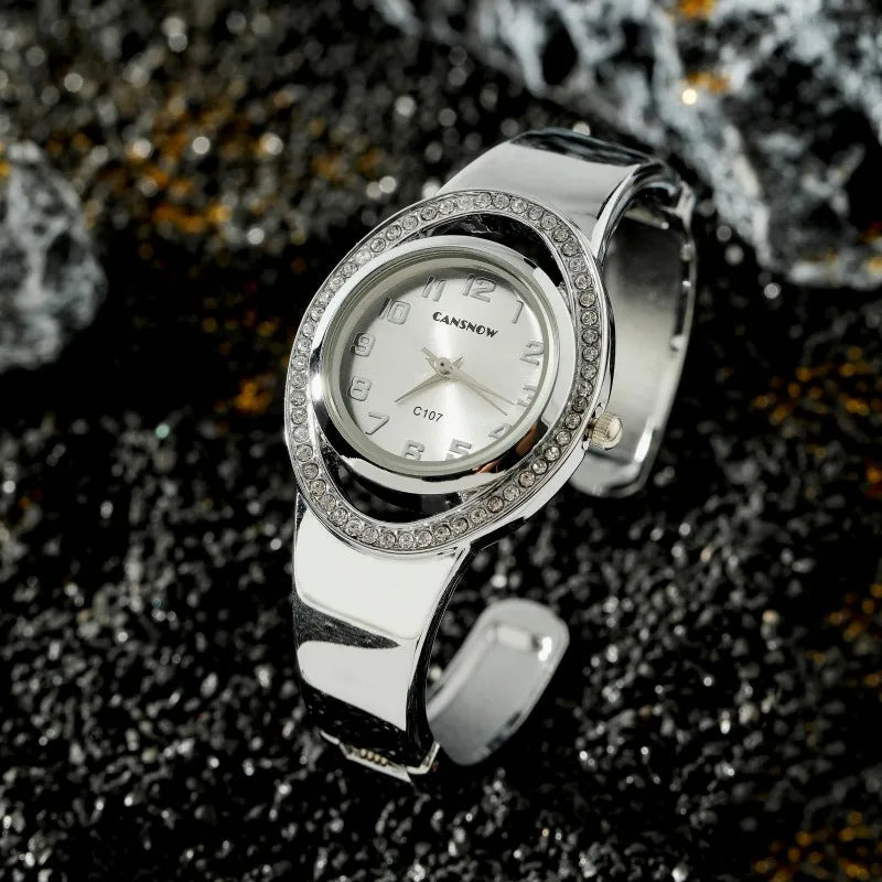Orologio Donna Elegante Al Quarzo Bracciale Moda in Lega Casual