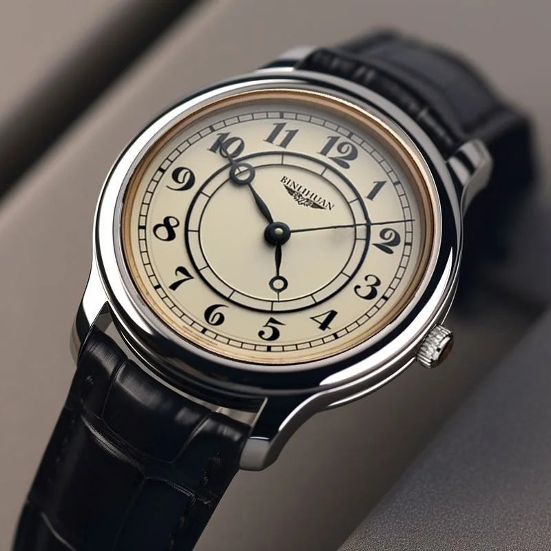 Orologio Uomo Retrò Quarzo Cinturino Similpelle Elegante