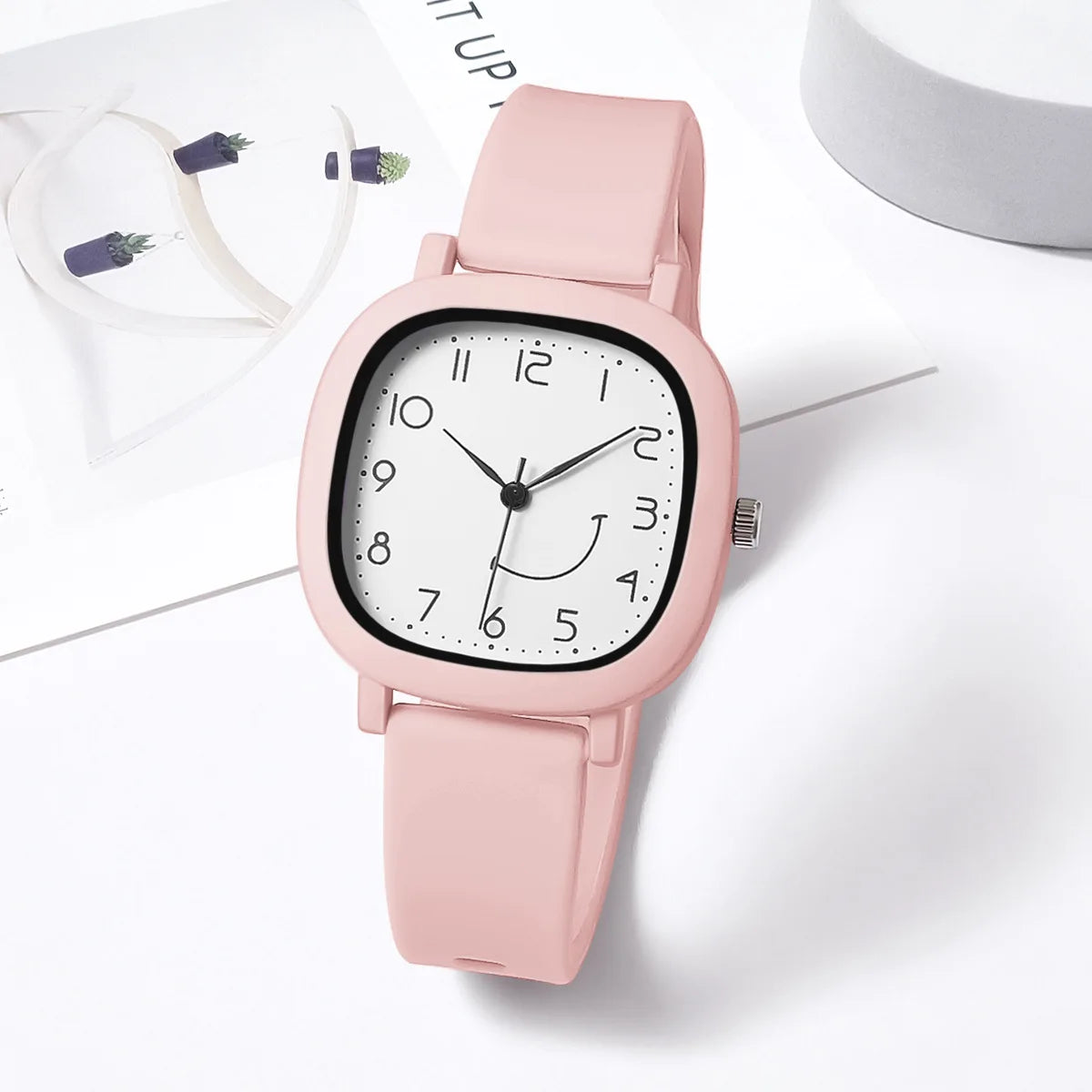 Orologio Donna Quarzo – Cinturino Silicone Quadrante Quadrato Moda Casual