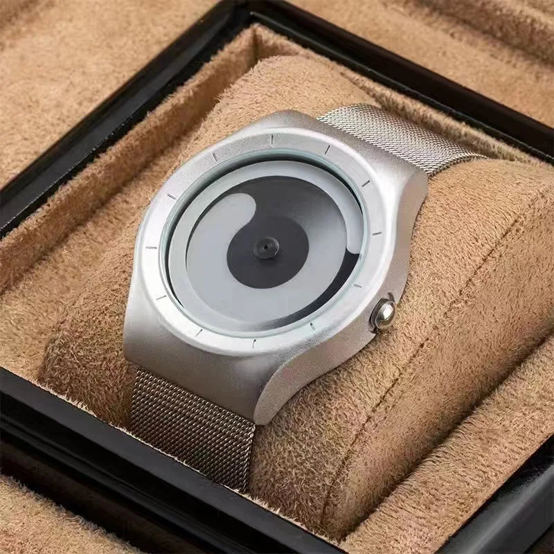 Orologio Uomo Creativo Moda Originale Quarzo Casual Cinturino e Cassa in Lega